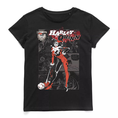 Official DC Comics Batman Harley Quinn Comic Page Women's T-Shirt