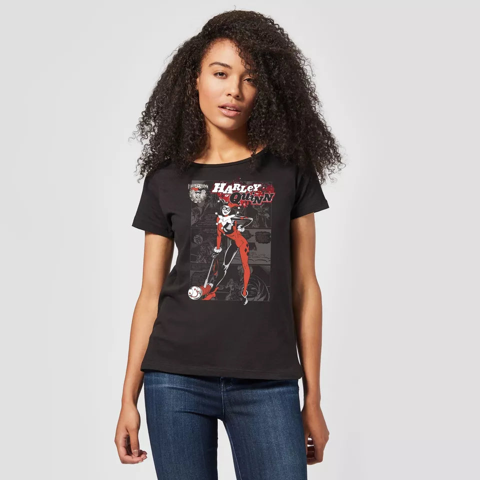 Official DC Comics Batman Harley Quinn Comic Page Women's T-Shirt