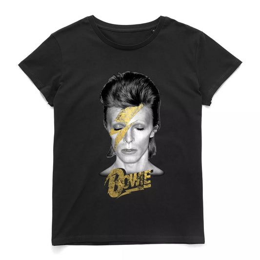 Official David Bowie Aladdin Sane On Black Women's T-Shirt