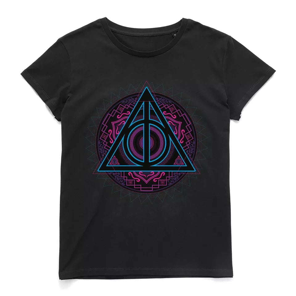 Official Harry Potter Deathly Hallows Neon Women's T-Shirt