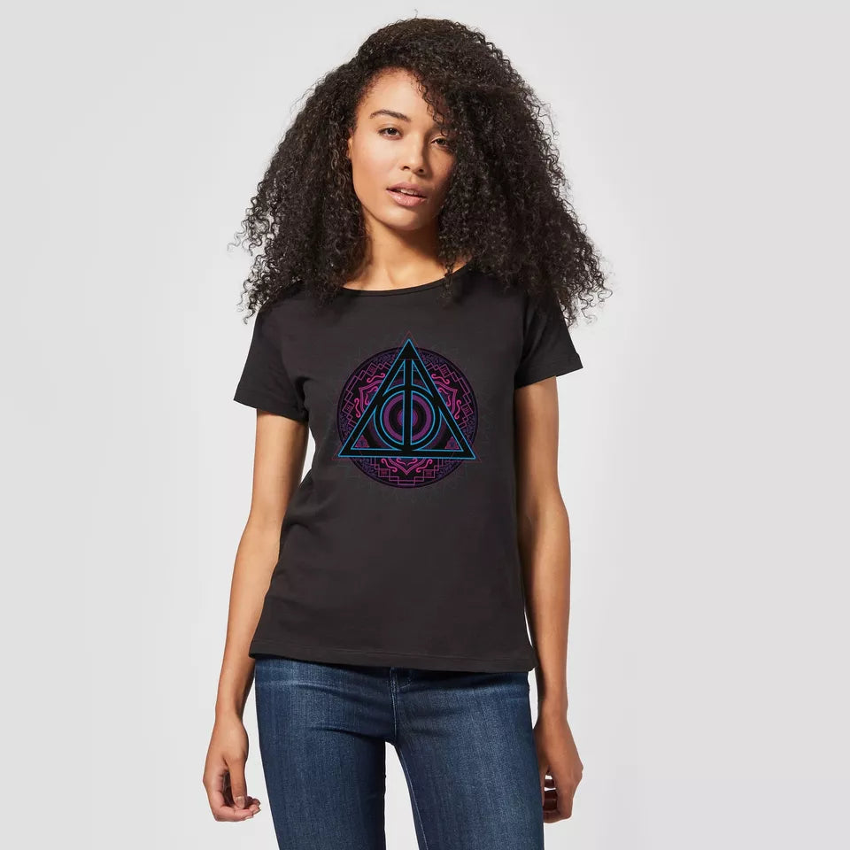 Official Harry Potter Deathly Hallows Neon Women's T-Shirt