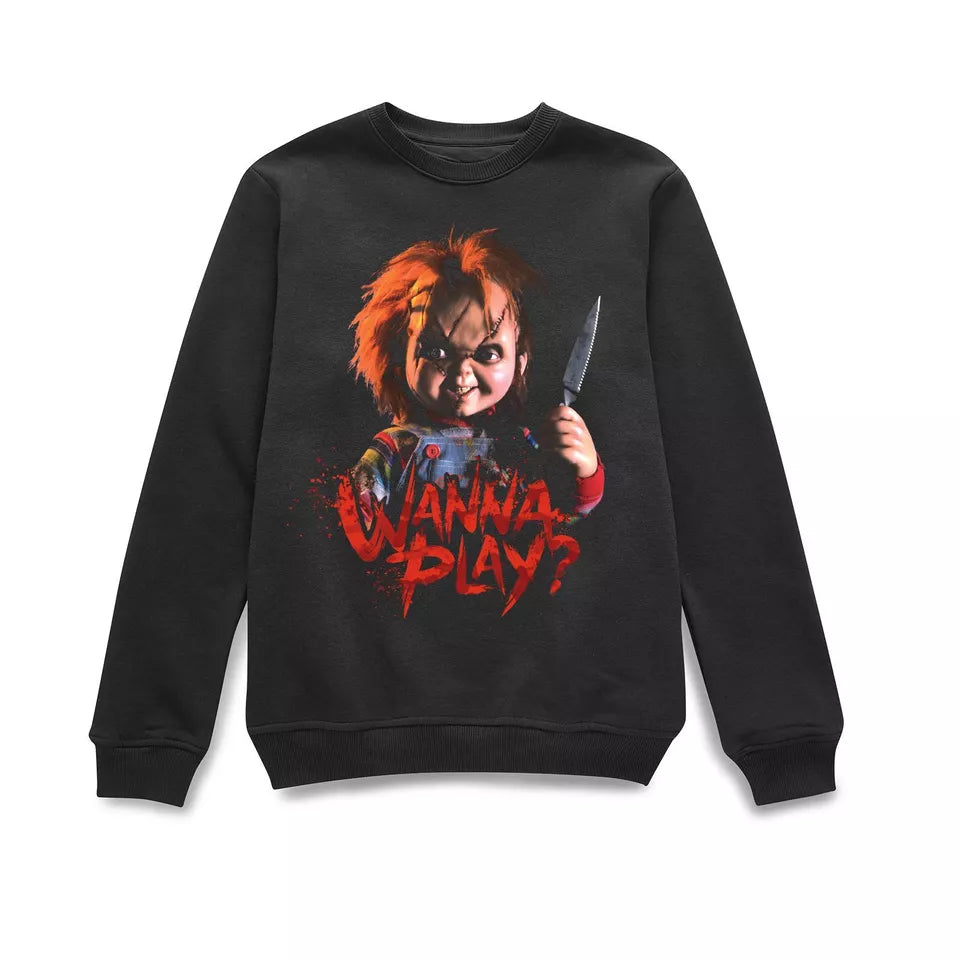 Official Chucky ‘Wanna Play?’ Sweatshirt – Horror Classic