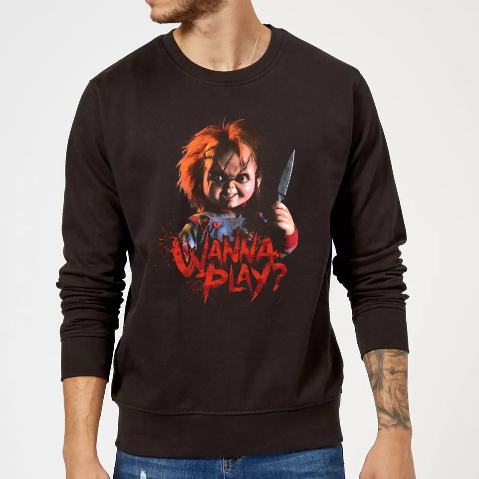 Official Chucky ‘Wanna Play?’ Sweatshirt – Horror Classic