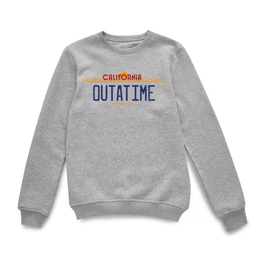 Official Back to the Future Outatime Plate Sweatshirt - Grey