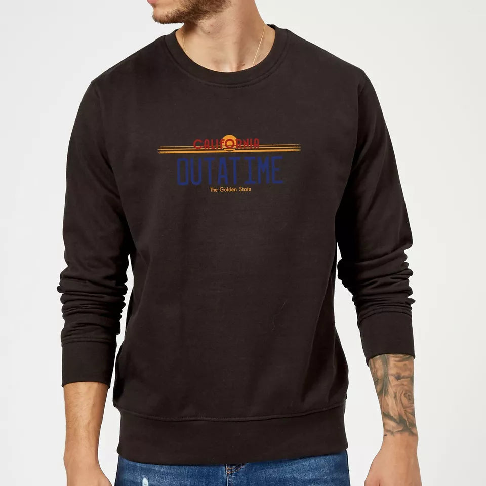 Official Back to the Future Outatime Plate Sweatshirt - Black