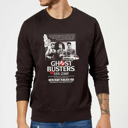 Official Ghostbusters Vintage Advert Sweatshirt - Black