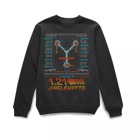 Official Back to the Future 1.21 Jinglewatts Christmas Sweatshirt - Black