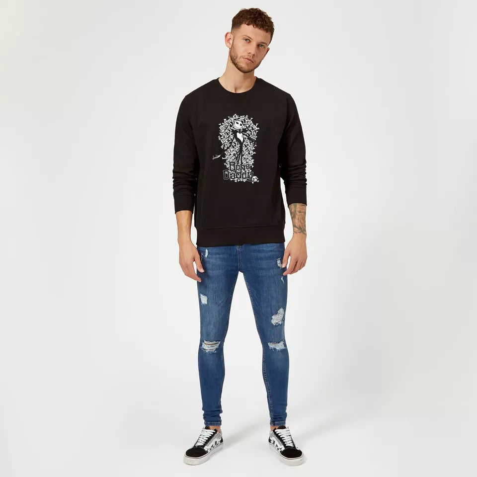 Nightmare Before Christmas Jack Skellington Bone Daddy Sweatshirt - Black