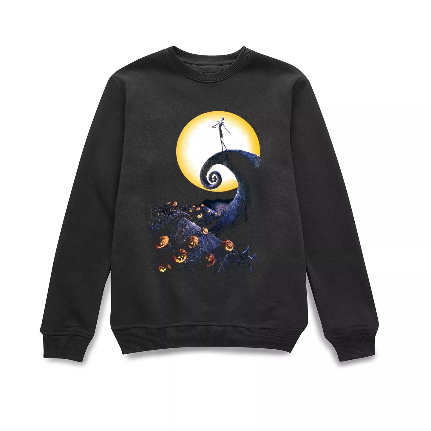 Nightmare Before Christmas Jack Skellington Pumpkin Colour Sweatshirt - Black