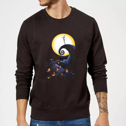 Nightmare Before Christmas Jack Skellington Pumpkin Colour Sweatshirt - Black