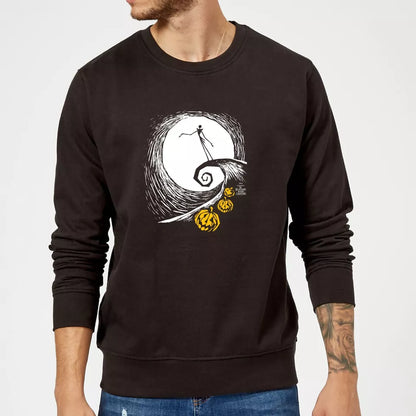 Nightmare Before Christmas Jack Skellington Pumpkin King Sweatshirt - Black