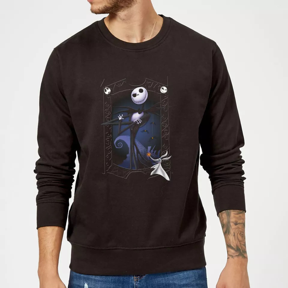 Nightmare Before Christmas Jack Skellington Zero Pose Sweatshirt - Black