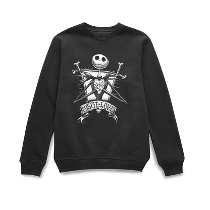 Nightmare Before Christmas Jack Skellington Misfit Love Sweatshirt - Black