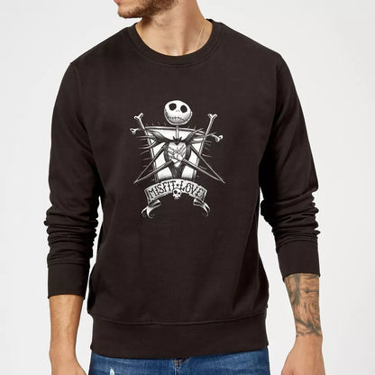 Nightmare Before Christmas Jack Skellington Misfit Love Sweatshirt - Black