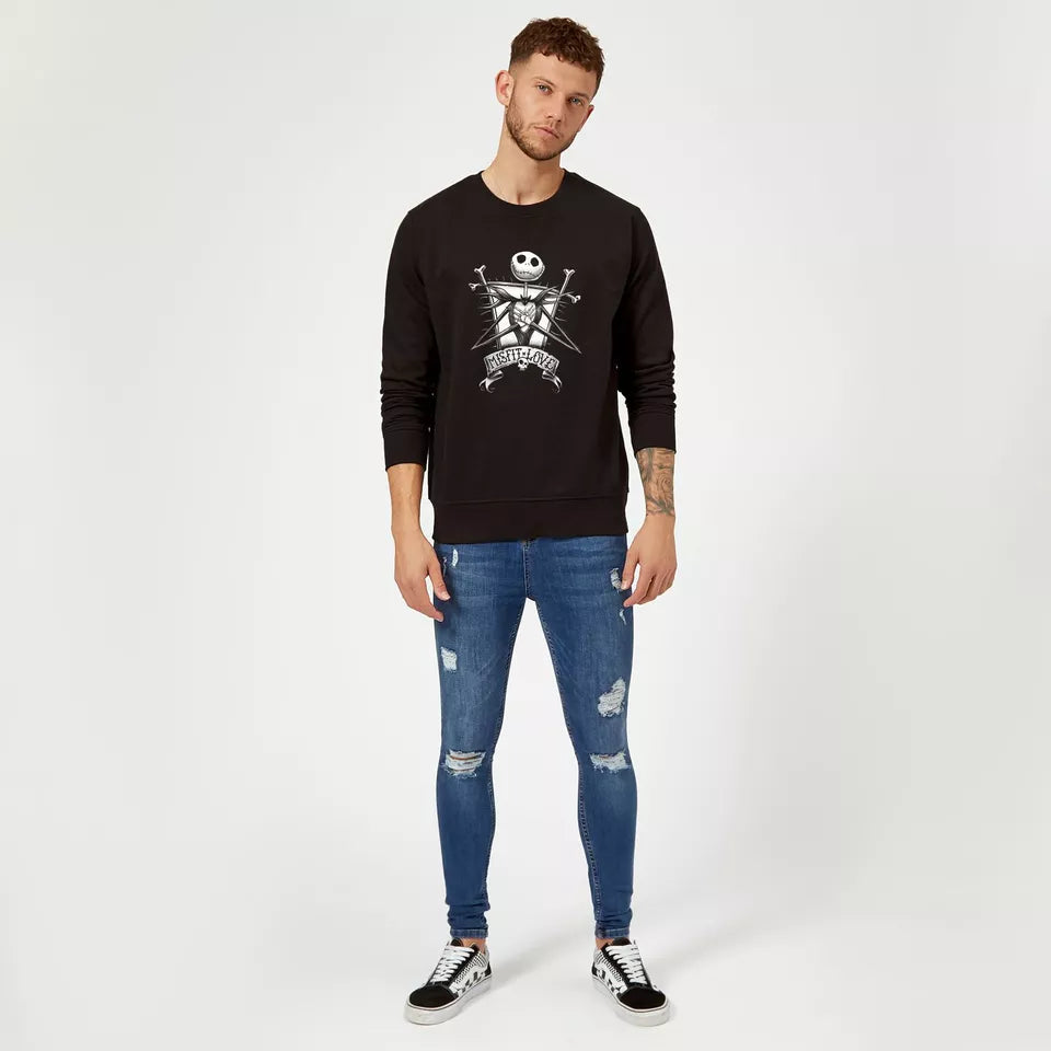 Nightmare Before Christmas Jack Skellington Misfit Love Sweatshirt - Black