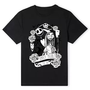 Official Nightmare Before Christmas Jack Skellington And Sally T-Shirt - Black